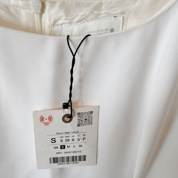 Zara Sleeveless Square Neck Flared Skirt Long Dress NWT White Size Small - Picture 11 of 12